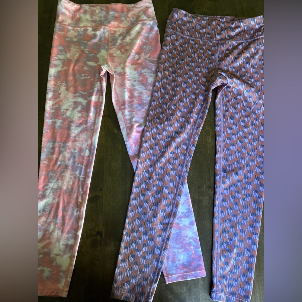 Athleta Girl XXL/16 High Rise Printed Chit Chat Tight Bundle Cheer Dance Gym (2)